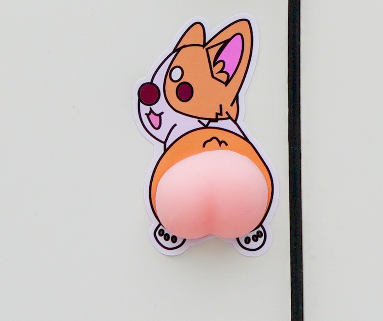 New Xiaoxin Butt Automobile Anti-Collision Bars Door Anti-Collision Anti-Scratch Protection Cute Butt Car Sticker Decoration Supplies