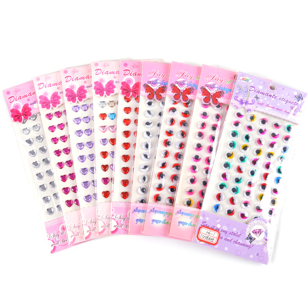 Children&#039;s DIY Handmade Diamond Painting Sticker Acrylic Rhinestone Car Mobile Phone Decoration Performance Makeup Stick-on Crystals