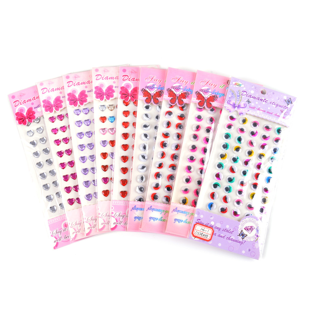 Children's DIY Handmade Diamond Painting Sticker Acrylic Rhinestone Car Mobile Phone Decoration Performance Makeup Stick-on Crystals