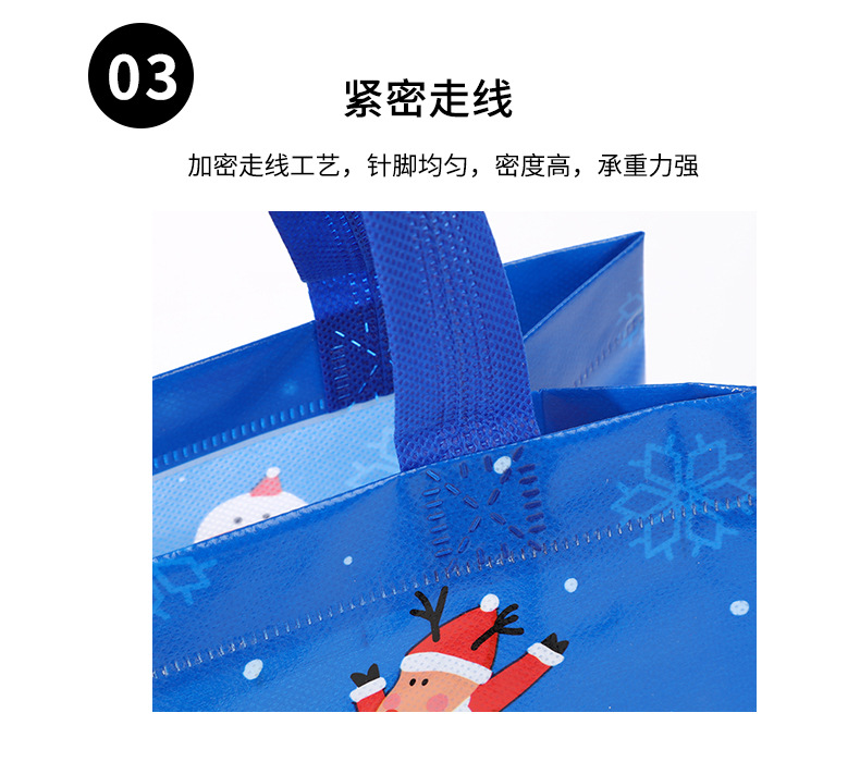 Foreign Trade Wholesale Non-Woven Small Christmas Style Printing Gift Packaging Bag Non-Woven Color Printing Three-Dimensional Handbag New