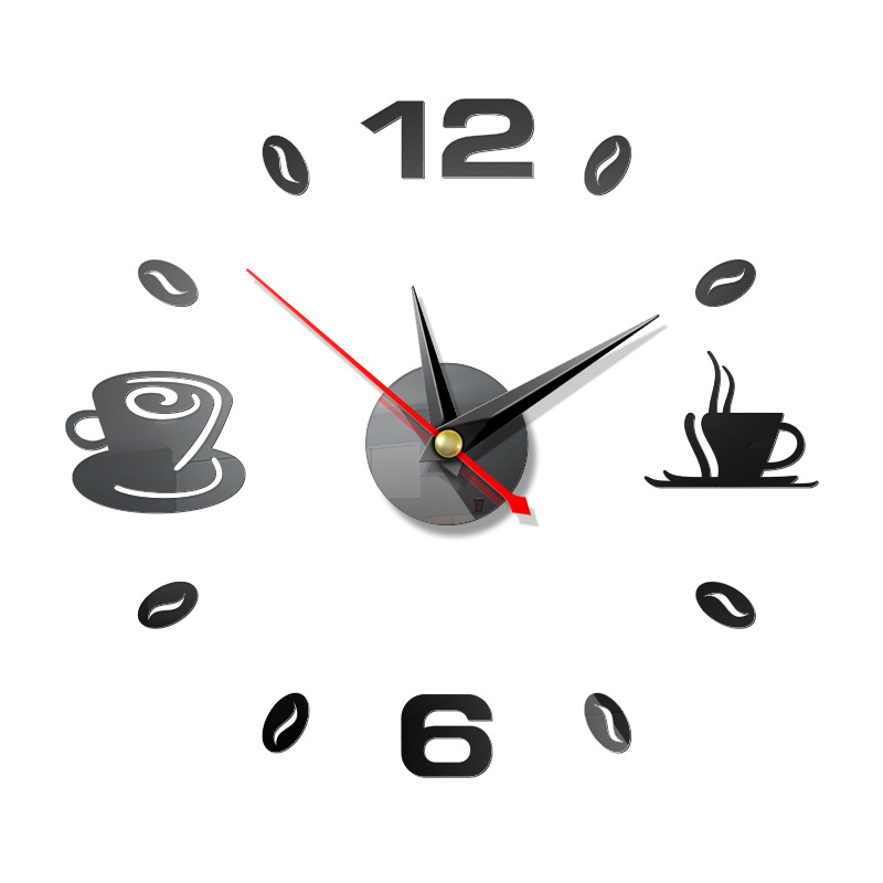 Fashion Wall Clock Acrylic Mirror Wall Sticker Home Diy3d ThreeDimensional Decoration Square Digital Clock Jcy69