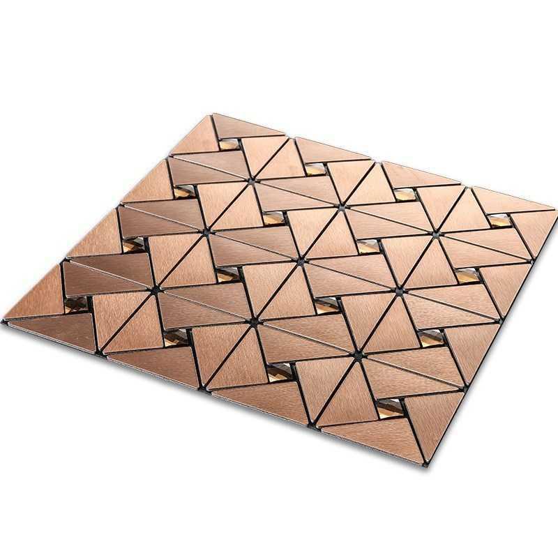 Metal Aluminum Plate Mosaic Self-Adhesive Wall Sticker with Back Glue Living Room Television Background Wall Exterior Wall Decoration of Bar Door