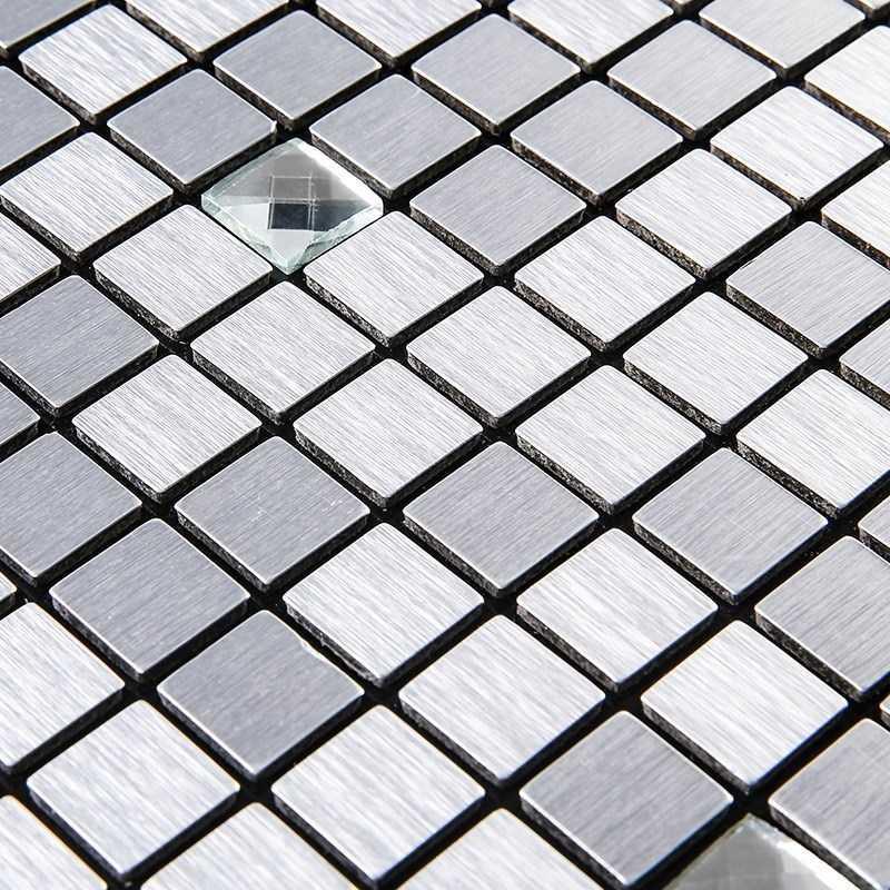 Metal Aluminum Plate Mosaic Self-Adhesive Wall Sticker with Back Glue Living Room Television Background Wall Exterior Wall Decoration of Bar Door