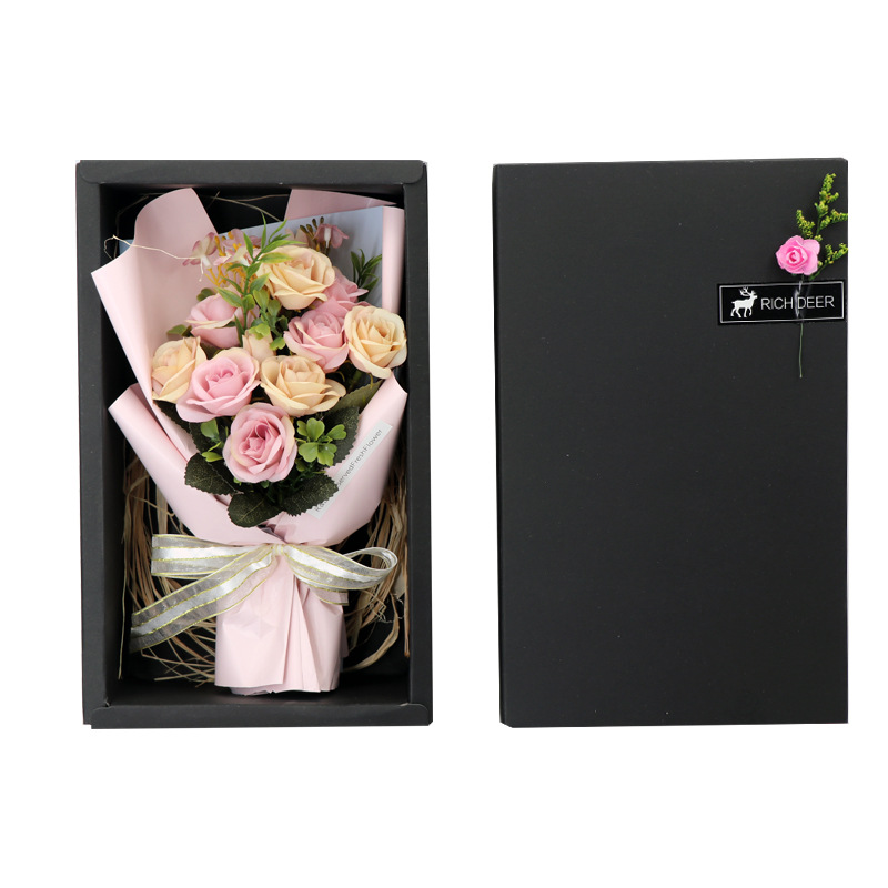 Rose Gift Box Fresh Valentine 'S Day Christmas Gift Artificial Flower Raw Silk Rose Bouquet Gift Box Rose Gift Box Fresh Valentine 'S Day Christmas Gift Artificial Flower Raw Silk Rose Bouquet Gift Box