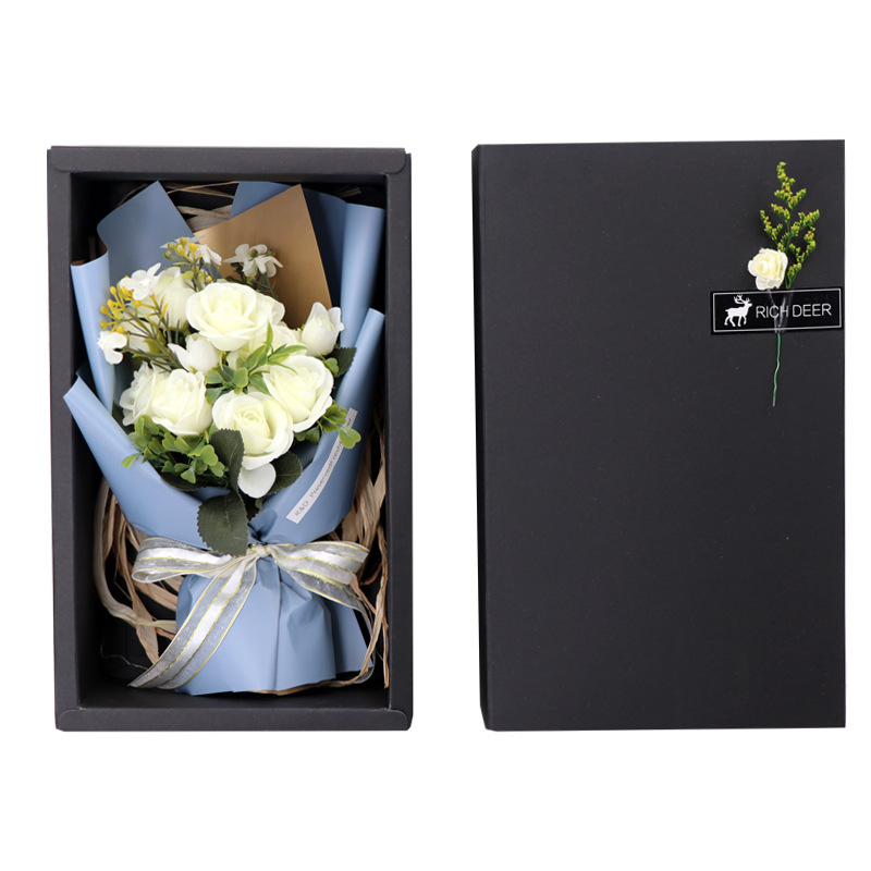 Rose Gift Box Fresh Valentine 'S Day Christmas Gift Artificial Flower Raw Silk Rose Bouquet Gift Box Rose Gift Box Fresh Valentine 'S Day Christmas Gift Artificial Flower Raw Silk Rose Bouquet Gift Box