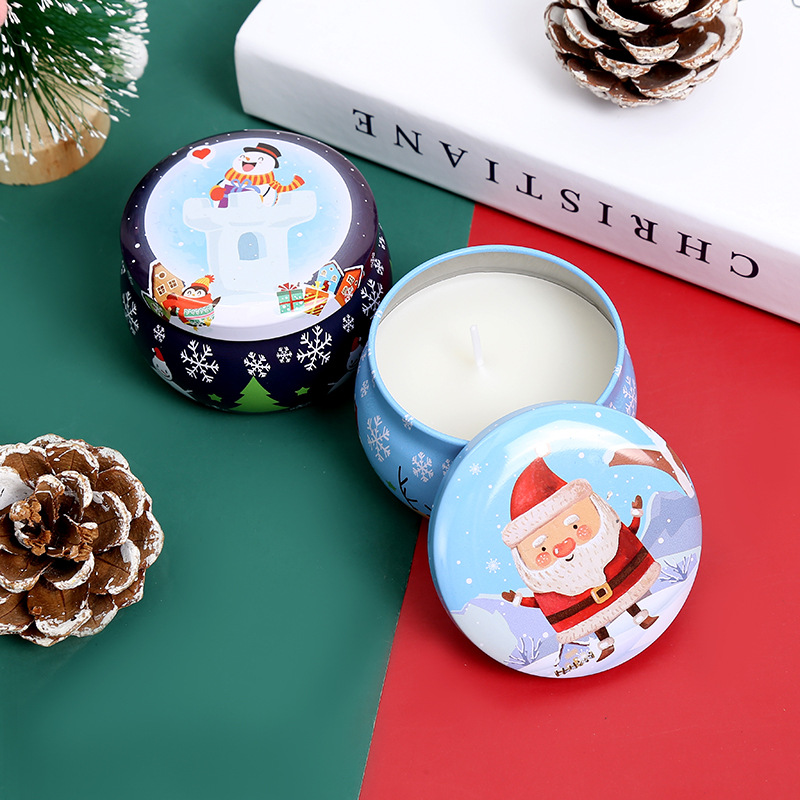 Christmas Gift Cross-Border Supply Manufacturer Soy Wax Fragrance Candle Gift Box Four-Piece Set Aromatherapy Christmas Candle