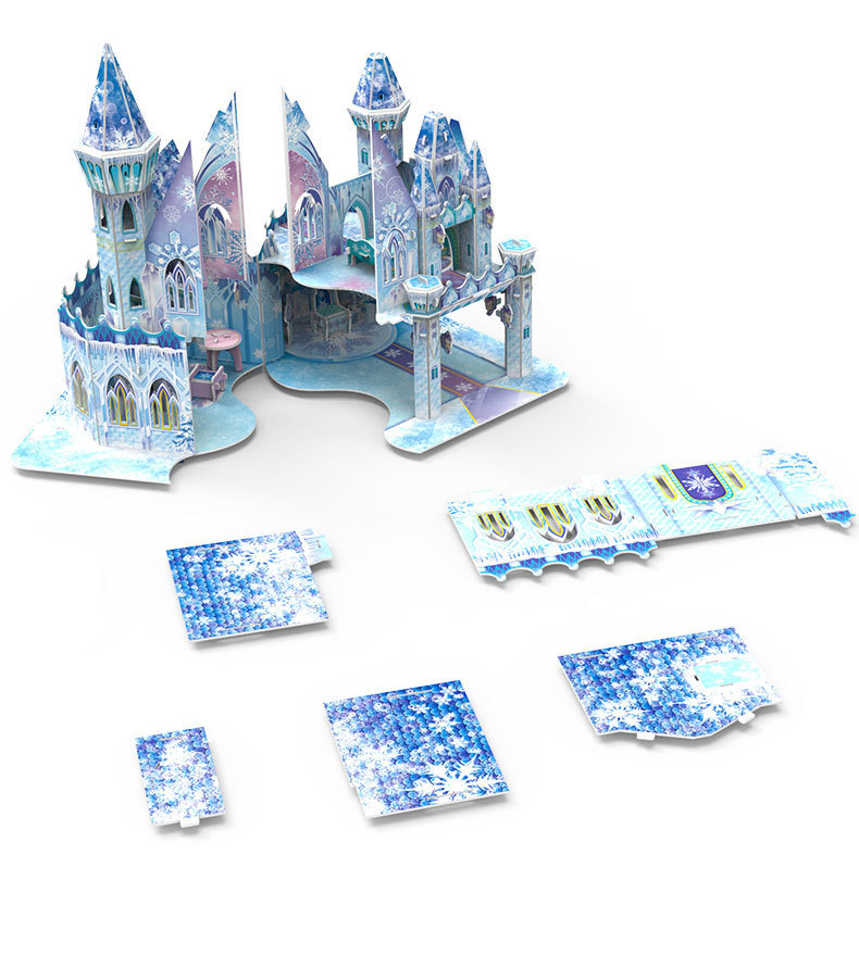 Cross-Border Hot Sale DIY 3D Puzzle Model Ice and Snow Castle Educational Building Blocks 3D Model Girl Christmas Gift Toy Cross-Border Hot Sale DIY 3D Puzzle Model Ice and Snow Castle Educational Building Blocks 3D Model Girl Christmas Gift Toy