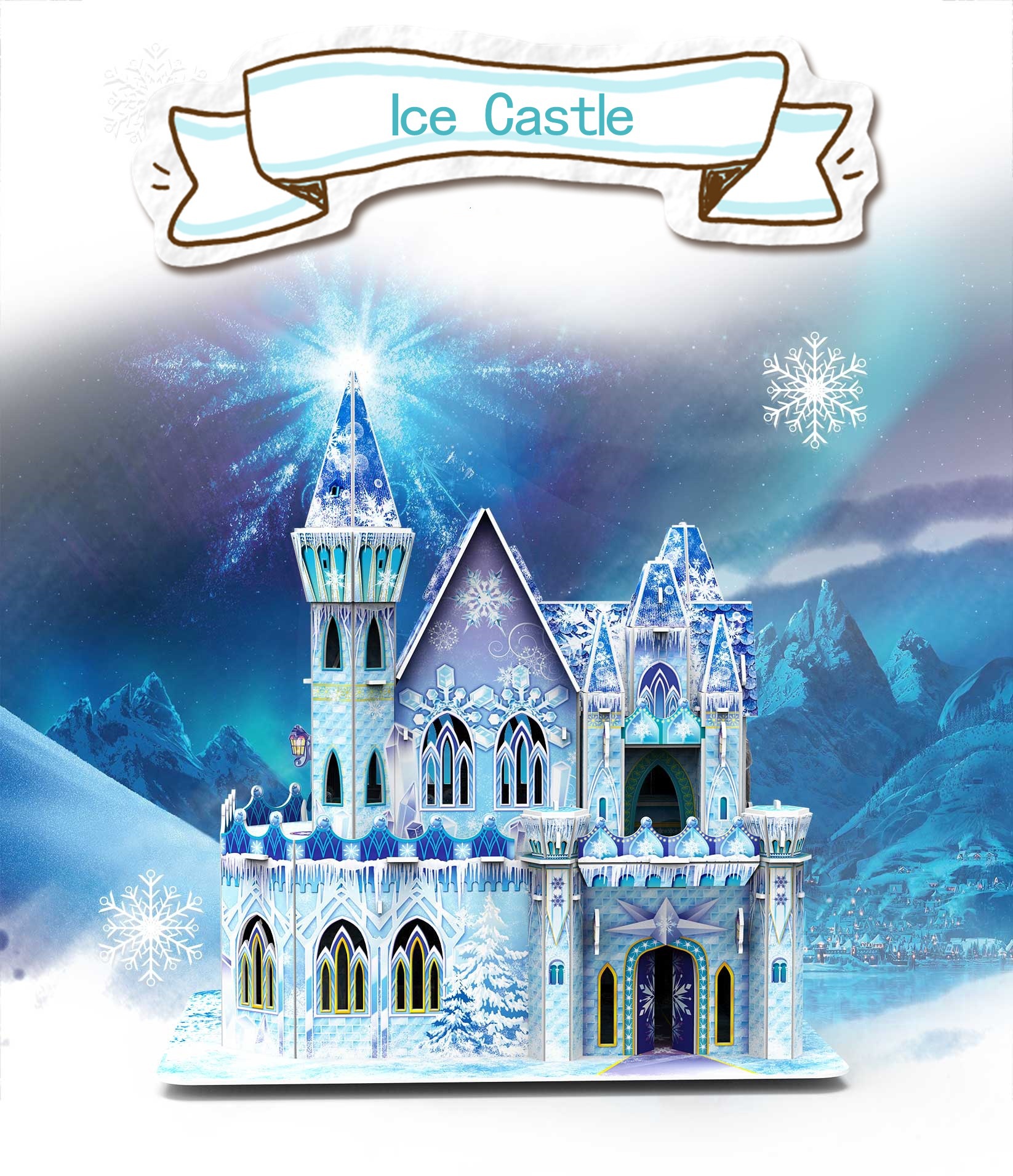 Cross-Border Hot Sale DIY 3D Puzzle Model Ice and Snow Castle Educational Building Blocks 3D Model Girl Christmas Gift Toy Cross-Border Hot Sale DIY 3D Puzzle Model Ice and Snow Castle Educational Building Blocks 3D Model Girl Christmas Gift Toy
