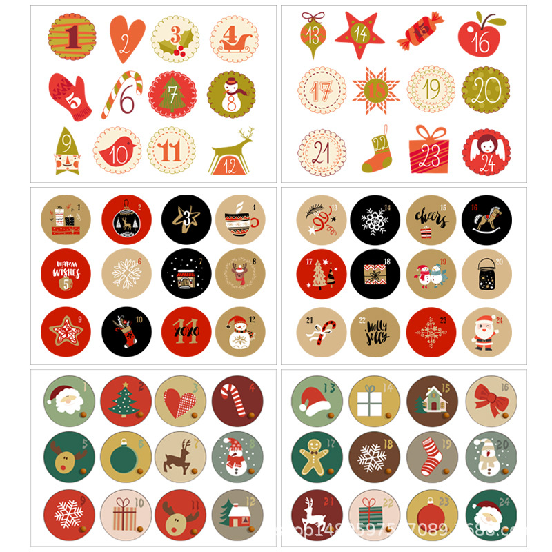 Spot Cotton and Linen Gilding Christmas Bag Gift Drawstring Set Countdown 24 Gifts Buggy Bag Wholesale
