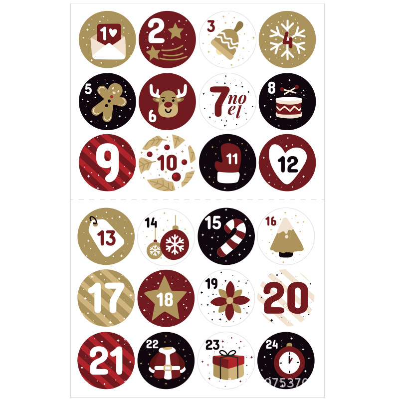 Spot Cotton and Linen Gilding Christmas Bag Gift Drawstring Set Countdown 24 Gifts Buggy Bag Wholesale