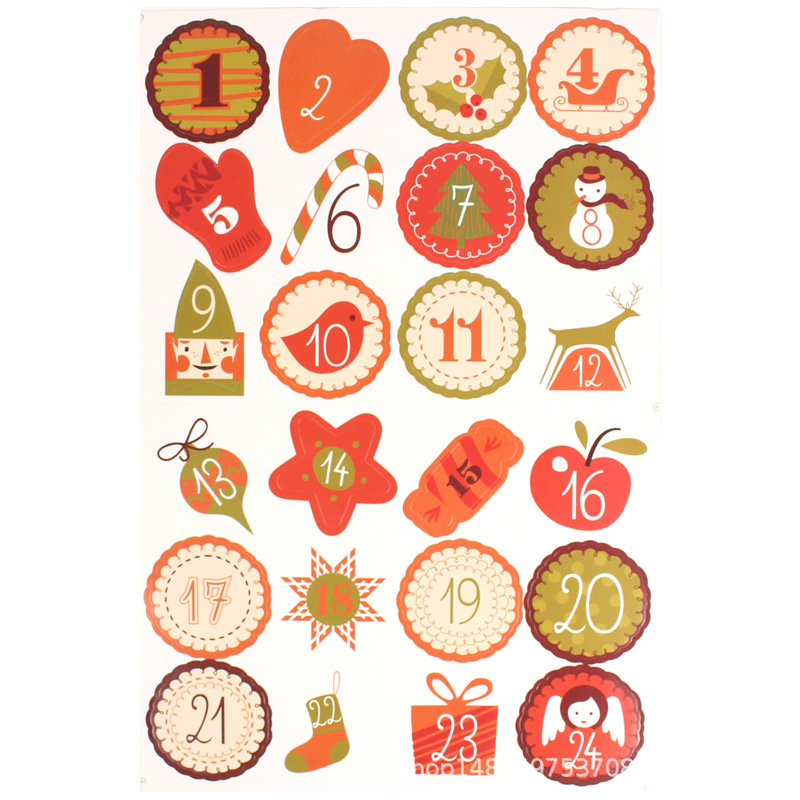 Spot Cotton and Linen Gilding Christmas Bag Gift Drawstring Set Countdown 24 Gifts Buggy Bag Wholesale