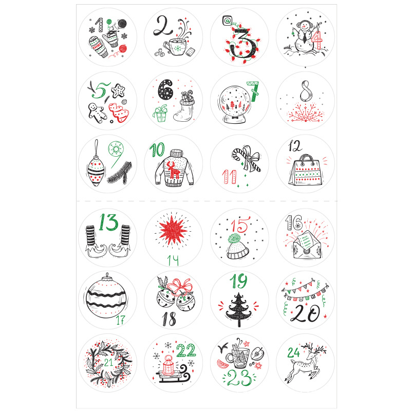 Spot Cotton and Linen Gilding Christmas Bag Gift Drawstring Set Countdown 24 Gifts Buggy Bag Wholesale