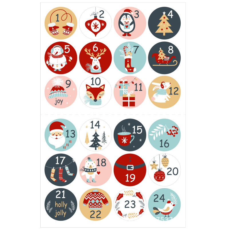 Spot Cotton and Linen Gilding Christmas Bag Gift Drawstring Set Countdown 24 Gifts Buggy Bag Wholesale