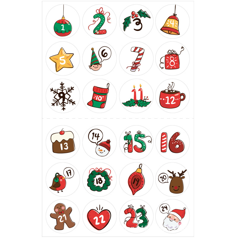 Spot Cotton and Linen Gilding Christmas Bag Gift Drawstring Set Countdown 24 Gifts Buggy Bag Wholesale