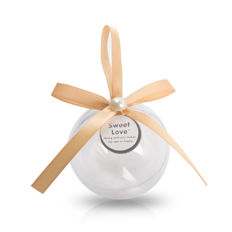 New Hand Gift Wedding Candies Box Plastic Transparent Ball Crystal Ball Christmas Ball Gift Box 7cm Christmas Decorating Ball