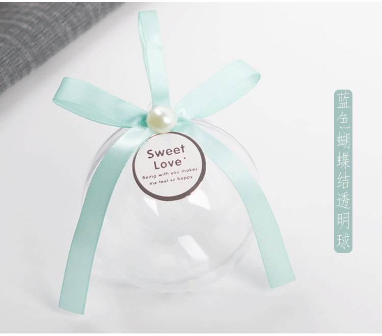 New Hand Gift Wedding Candies Box Plastic Transparent Ball Crystal Ball Christmas Ball Gift Box 7cm Christmas Decorating Ball
