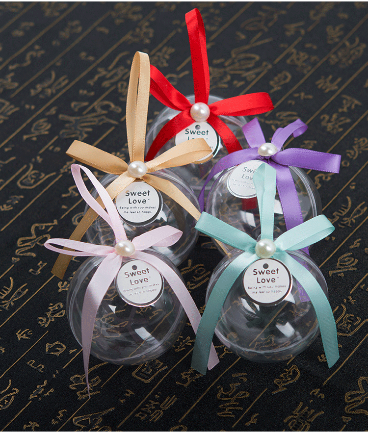 New Hand Gift Wedding Candies Box Plastic Transparent Ball Crystal Ball Christmas Ball Gift Box 7cm Christmas Decorating Ball