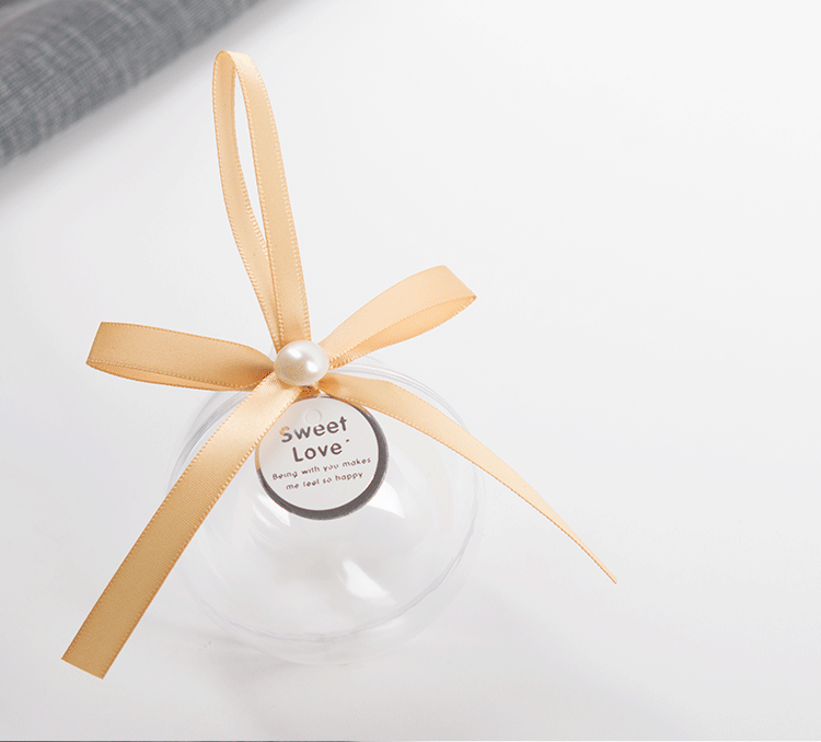 New Hand Gift Wedding Candies Box Plastic Transparent Ball Crystal Ball Christmas Ball Gift Box 7cm Christmas Decorating Ball