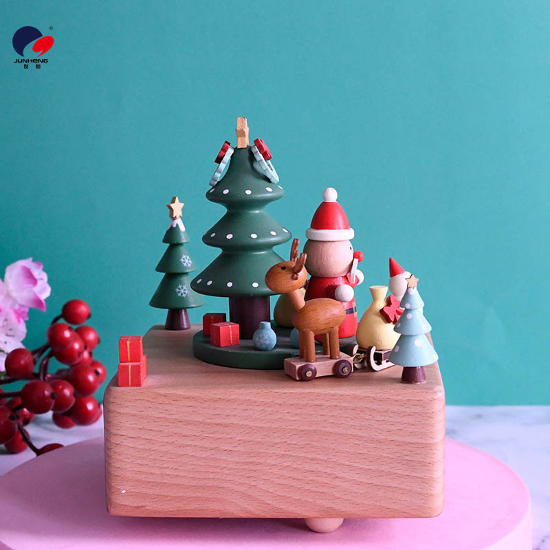 Factory Direct Sales Cat&#039;s Wooden Christmas Birthday Gift Valentine&#039;s Day Wedding Music Box Love Wedding