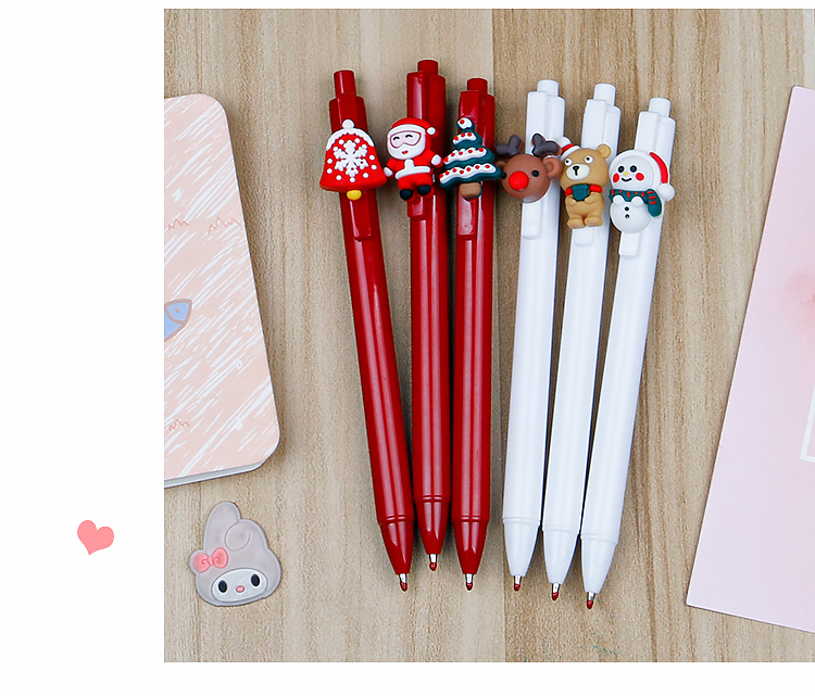 Cute Cartoon Christmas Gel Pen Girl's Heart Primary School Student Creative Pressing Pen Signature Pen Christmas Small Gift Cute Cartoon Christmas Gel Pen Girl's Heart Primary School Student Creative Pressing Pen Signature Pen Christmas Small Gift