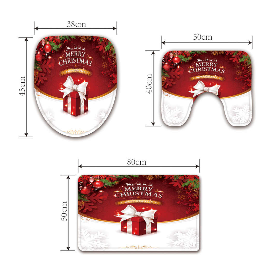Amazon Hot Sale Christmas Gift Toilet Mat Three-Piece Foot Mat Customized Bathroom Non-Slip Mat Digital Printed Mat Amazon Hot Sale Christmas Gift Toilet Mat Three-Piece Foot Mat Customized Bathroom Non-Slip Mat Digital Printed Mat