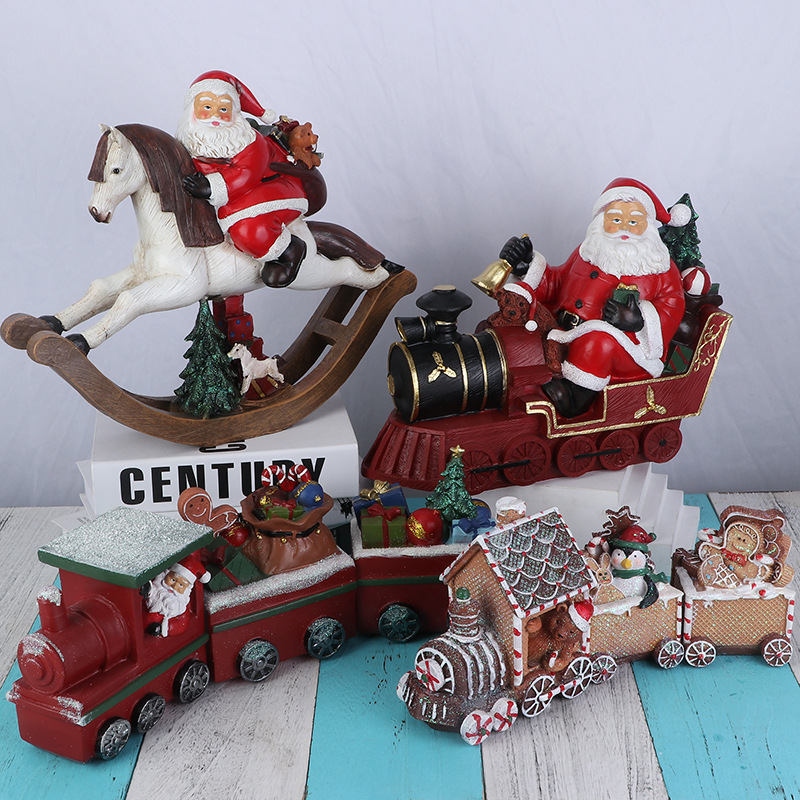 Cross-Border Santa Claus Decorations Decoration Christmas Gift Home Living Room Desktop Resin Craft Ornament