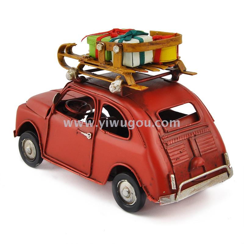 Handmade creative Christmas gifts retro wrought iron car model home decoration soft birthday gift metal crafts