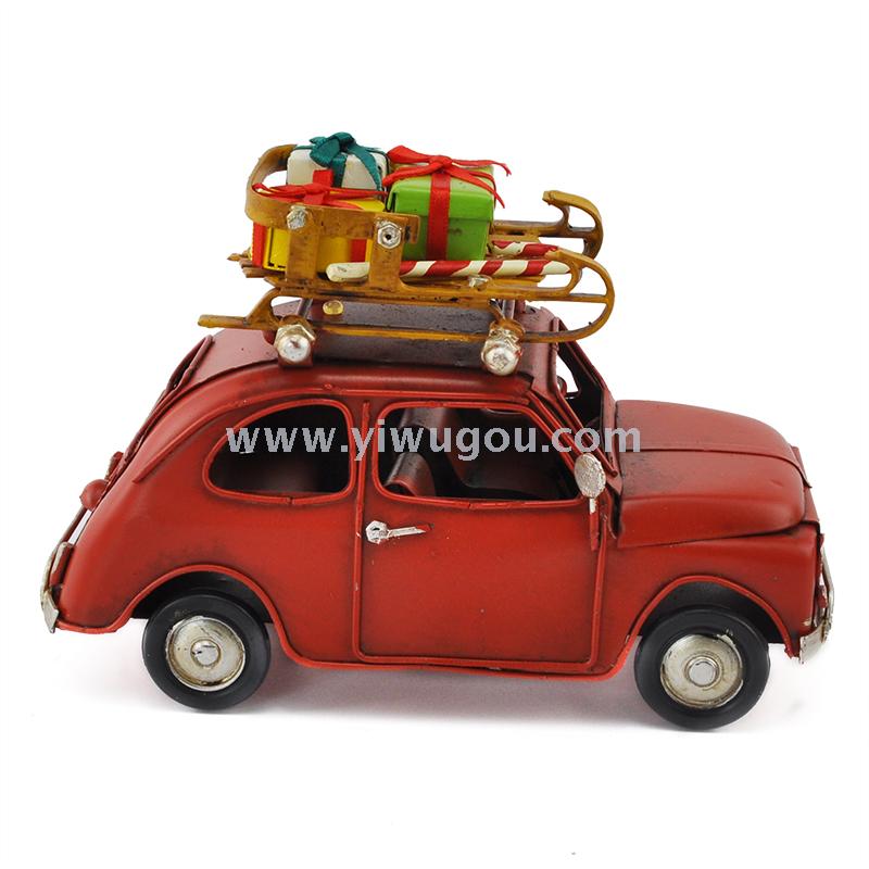 Handmade creative Christmas gifts retro wrought iron car model home decoration soft birthday gift metal crafts