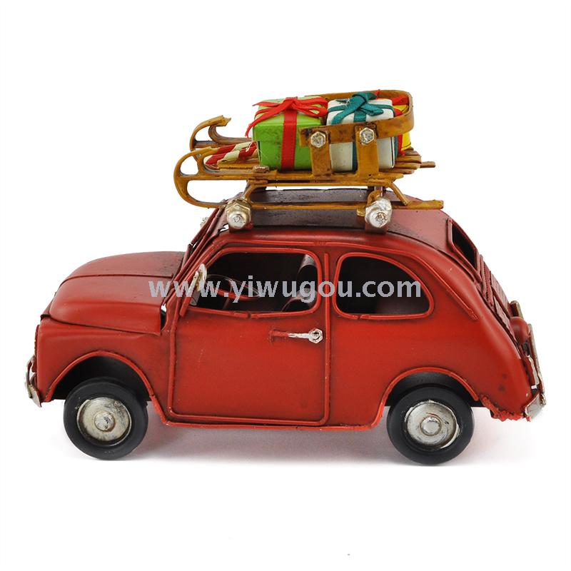 Handmade creative Christmas gifts retro wrought iron car model home decoration soft birthday gift metal crafts