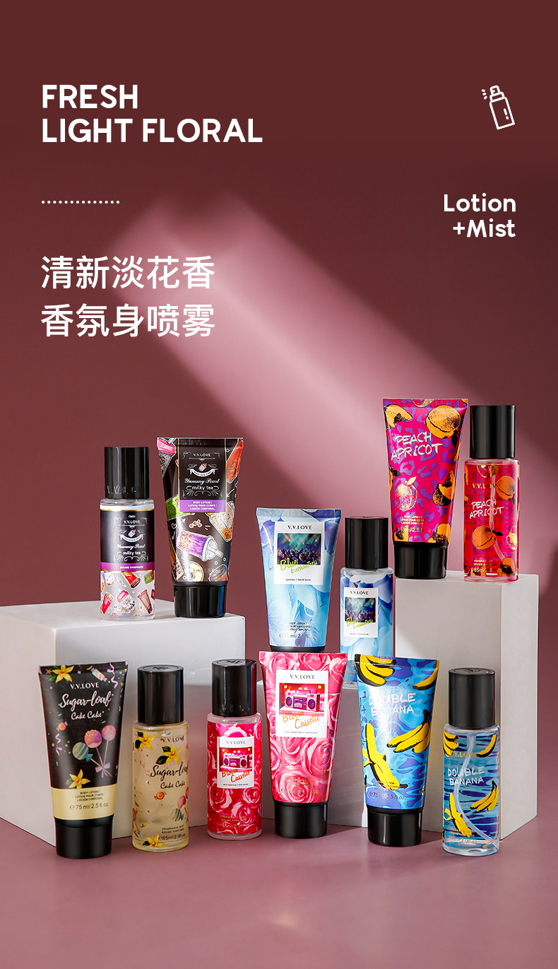 Cross-Border Brand Lasting Charming Perfume for Women Set Christmas Gift Foreign Trade Body Lotion Fragrance Spray Wholesale