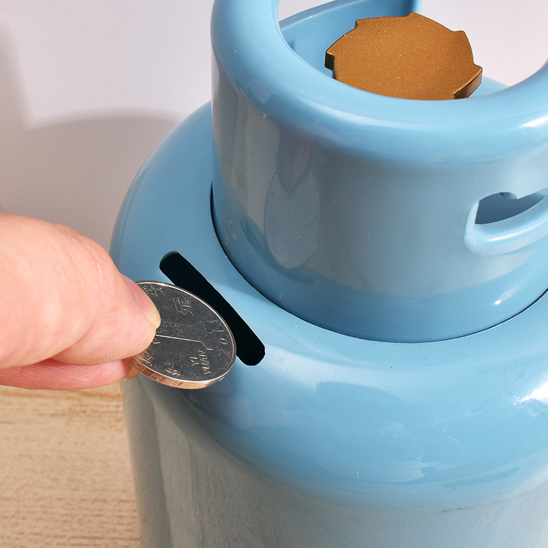 Children&#039;s Christmas Present Small Gift Creative Home Decoration Gas Bottle Savings Bank Custom Gas Bucket Coin Bank