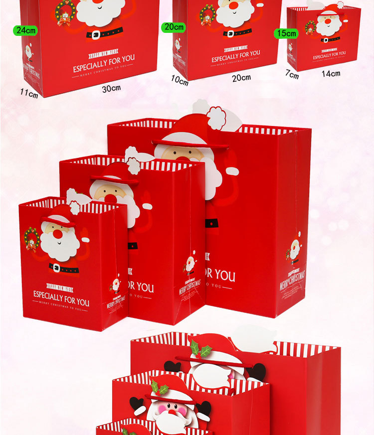 Christmas Gift Bag Paper Bag Christmas Eve Gift Handbag Paper Bag Gift Bag Large Gift Packaging Bag