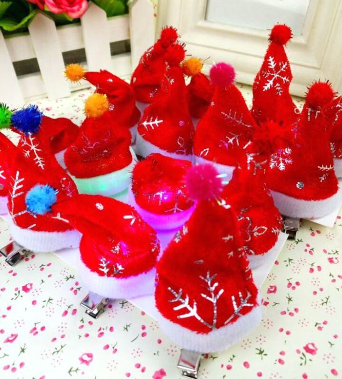 Luminous hat Hair Clip Luminous Fringe Elon Elon Children's Headgear Christmas Hat