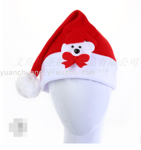 Christmas Decorations High-End Velvet Hat Christmas Hat for the Elderly Christmas Hat Adult and Children Single-Sided Velvet Christmas Hat