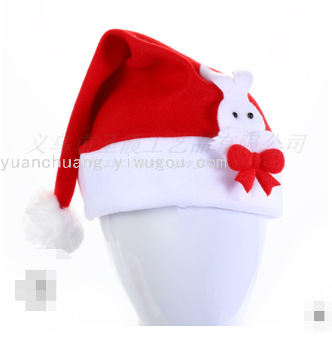 Christmas Decorations High-End Velvet Hat Christmas Hat for the Elderly Christmas Hat Adult and Children Single-Sided Velvet Christmas Hat