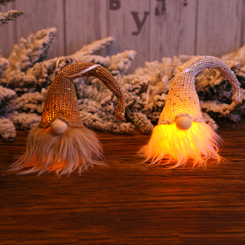 Christmas with Lights Forester Christmas Tree Decoration Pendant Night Light Luminous Holiday Home Layout Hanging Ornaments
