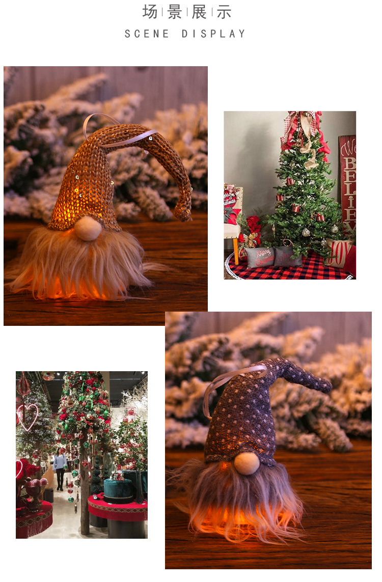 Christmas with Lights Forester Christmas Tree Decoration Pendant Night Light Luminous Holiday Home Layout Hanging Ornaments Christmas with Lights Forester Christmas Tree Decoration Pendant Night Light Luminous Holiday Home Layout Hanging Ornaments