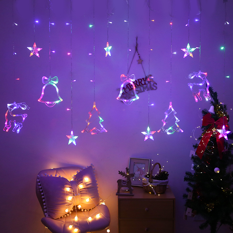 LED Curtain Light Christmas Holiday Room Ornamental Festoon Lamp Creative Christmas tree lights