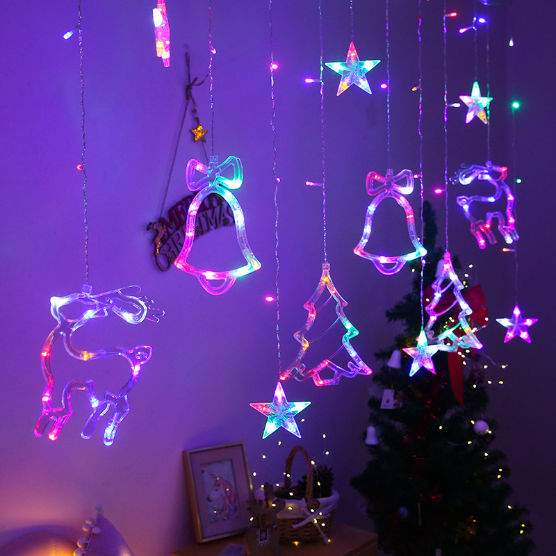 LED Curtain Light Christmas Holiday Room Ornamental Festoon Lamp Creative Christmas tree lights