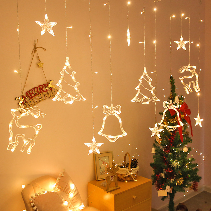 LED Curtain Light Christmas Holiday Room Ornamental Festoon Lamp Creative Christmas tree lights