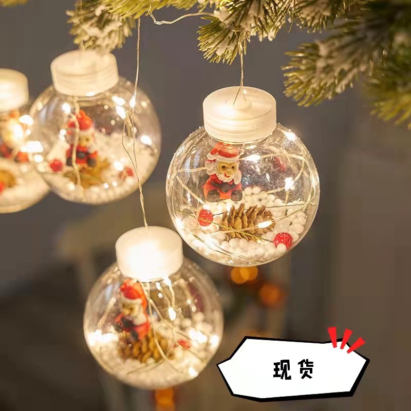 LED Christmas Wish Orbs Lights Elderly Snowman Christmas Tree Copper Wire Curtain Lights Indoor Shop Decorative Lights