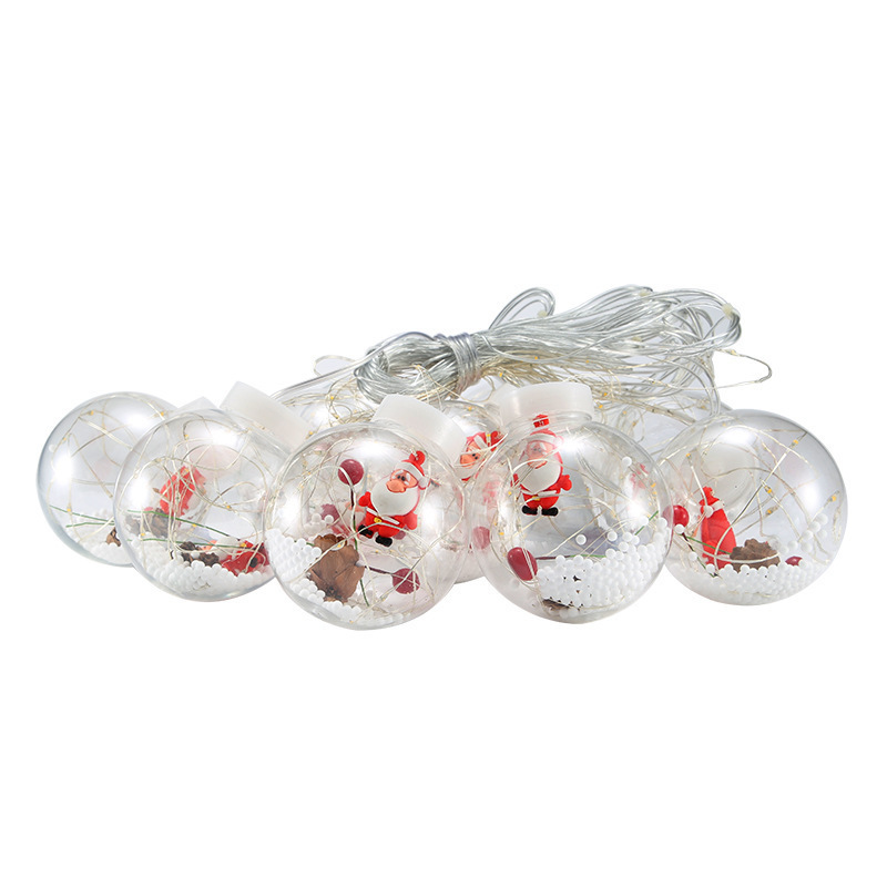 LED Christmas Wish Orbs Lights Elderly Snowman Christmas Tree Copper Wire Curtain Lights Indoor Shop Decorative Lights