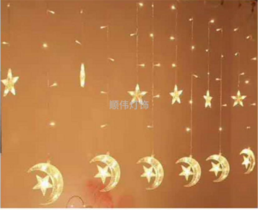 12 Hanging Colored Lights LED Lights Holiday Lights Christmas Lights Decorative Lights Net Red Light Star Moon Christmas Tree Snowflake Inverted V