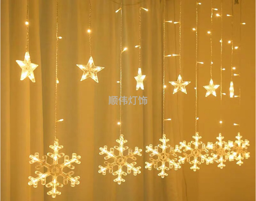 12 Hanging Colored Lights LED Lights Holiday Lights Christmas Lights Decorative Lights Net Red Light Star Moon Christmas Tree Snowflake Inverted V