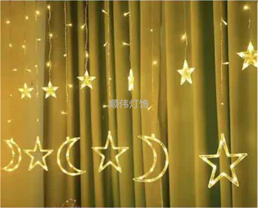 12 Hanging Colored Lights LED Lights Holiday Lights Christmas Lights Decorative Lights Net Red Light Star Moon Christmas Tree Snowflake Inverted V