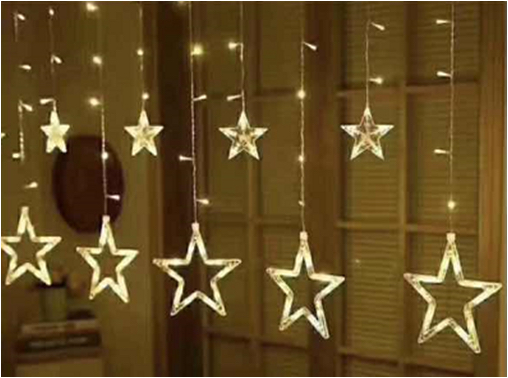 12 Hanging Colored Lights LED Lights Holiday Lights Christmas Lights Decorative Lights Net Red Light Star Moon Christmas Tree Snowflake Inverted V