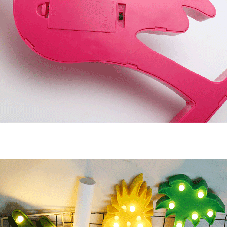 Factory Direct Sales New Ins Flamingo Unicorn Coconut Tree Five-Pointed Star Modeling Lamp Christmas Room Decorative Lights