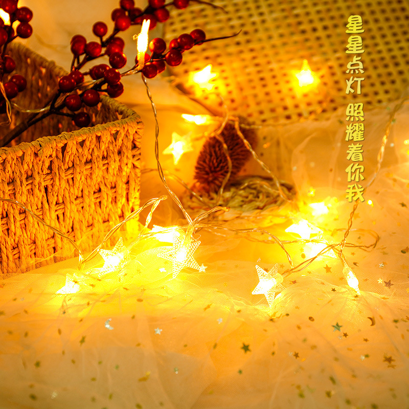 Led Small Colored Lights Starry Christmas Tree Flashing Light String Light Bedroom Room Decorations Girl Heart Romantic Star Light