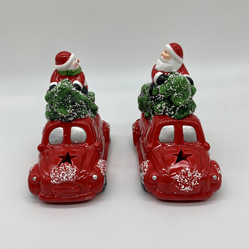Christmas Ceramic Ornaments Gifts Old Man Snowman Christmas Tree Baking Cake Accessories with Lights Party Decorations