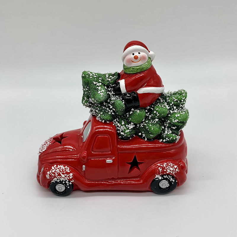 Christmas Ceramic Ornaments Gifts Old Man Snowman Christmas Tree Baking Cake Accessories with Lights Party Decorations